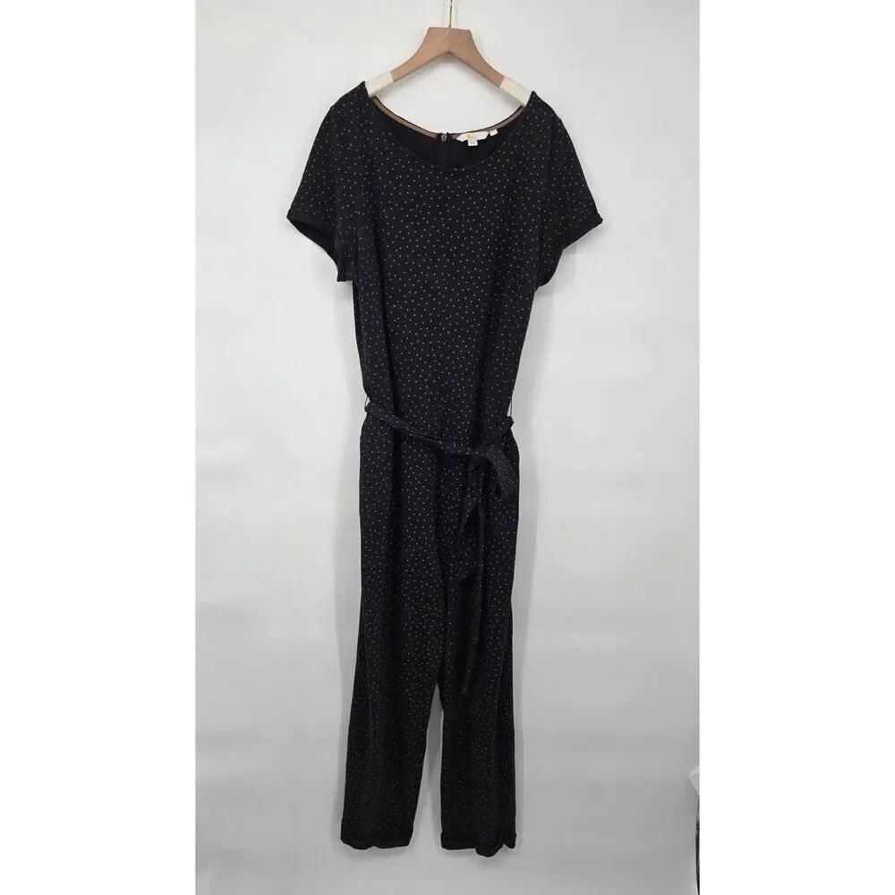 Boden Caitlyn Jumpsuit Size US 14 Polka Dots Pockets Short Sleeve